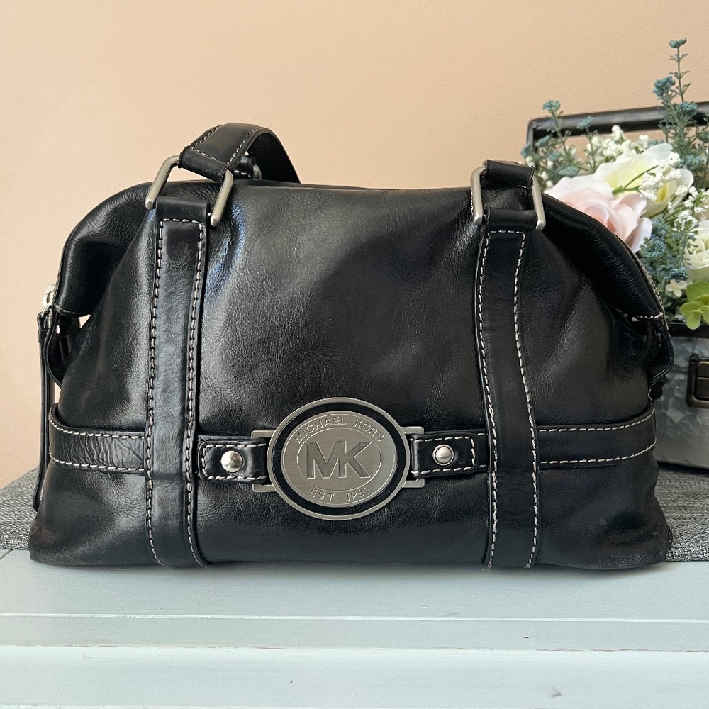 Black Leather Michael Kors Satchel